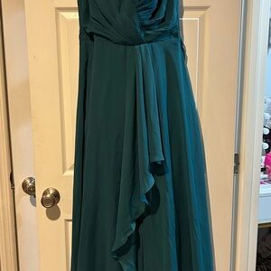 Chic Teal Strapless Wedding Dress